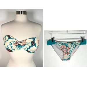 L*Space Women's Bikini Set L (2-Pc) Swimwear Beach Floral Print Y2K USA